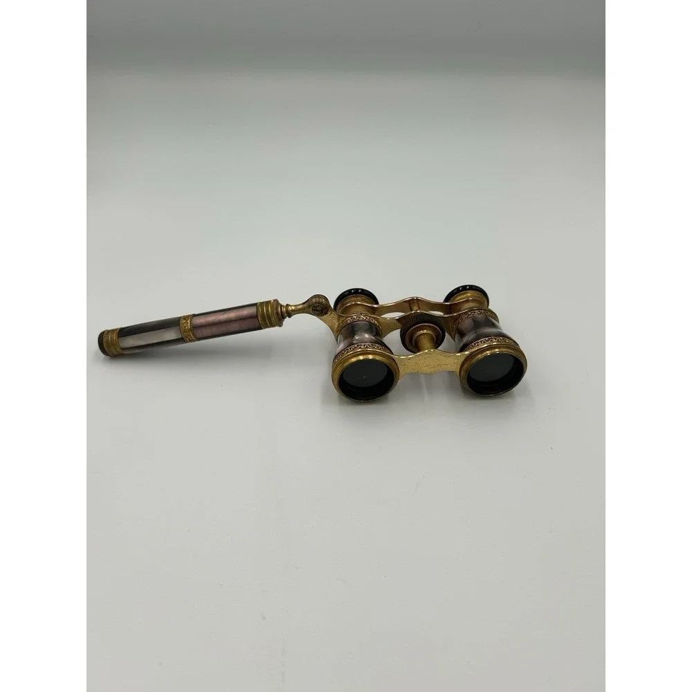 J. F. M. Paris Mother of Pearl Brass Opera Glasses Pre-1930 France